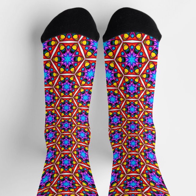 Elegant Abstract Floral Pattern Socks (Top)