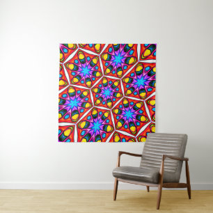 Elegant Abstract Floral Pattern Tapestry