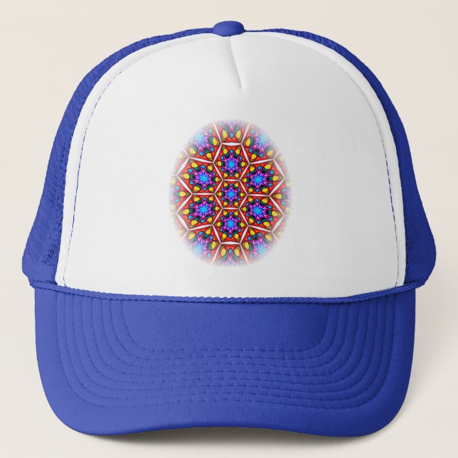 Elegant Abstract Floral Pattern Trucker Hat (Front)