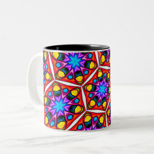 Elegant Abstract Floral Pattern Two-Tone Coffee Mug