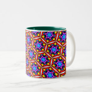Elegant Abstract Floral Pattern Two-Tone Coffee Mug