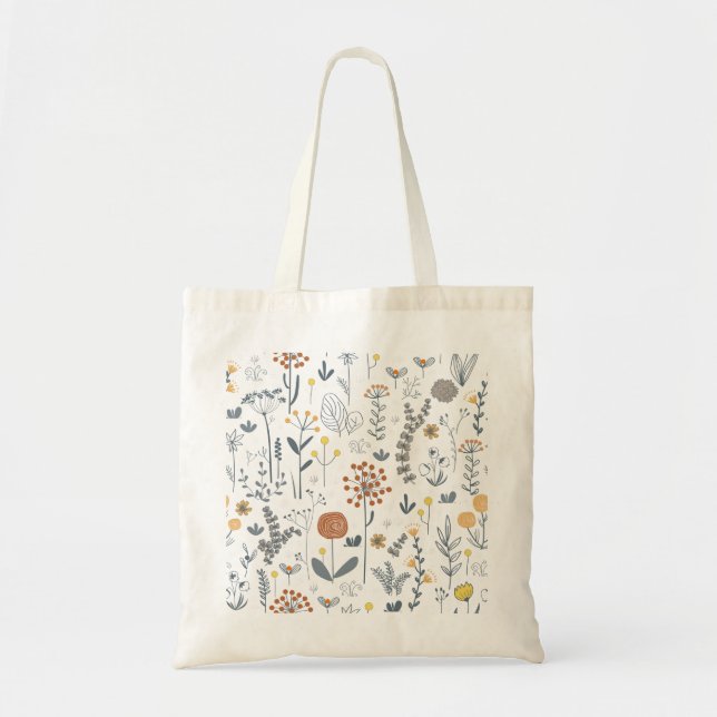 Elegant Abstract Floral Seamless Pattern Tote Bag (Front)