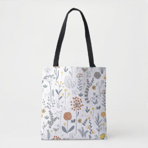 Elegant Abstract Floral Seamless Pattern Tote Bag