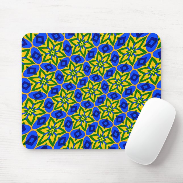 Elegant Abstract Flowers Pattern Mouse Pad (With Mouse)