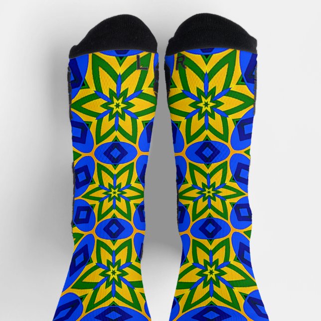 Elegant Abstract Flowers Pattern Socks (Top)