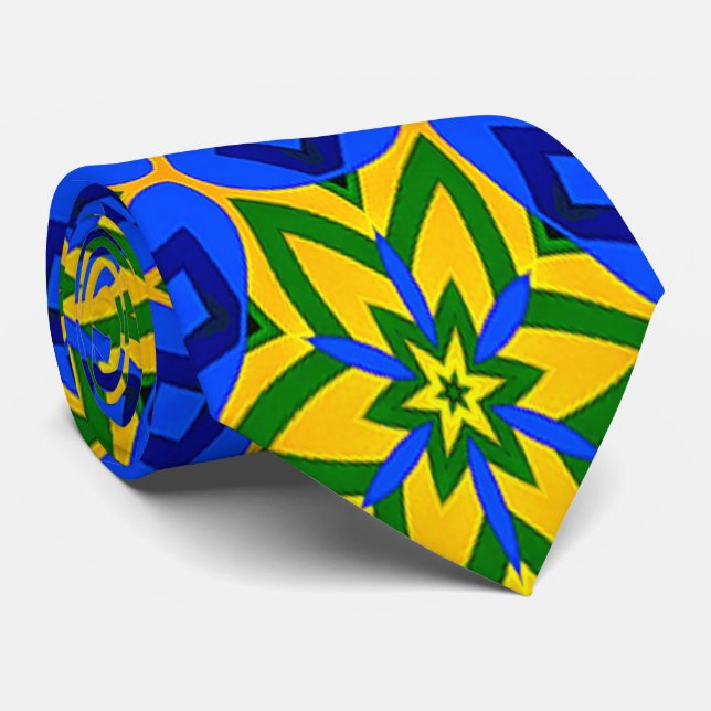 Elegant Abstract Flowers Pattern Tie (Rolled)