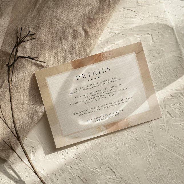 Elegant Abstract Gold Monogram Wedding Details Enclosure Card (Creator Uploaded)