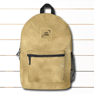 Elegant Abstract Gold Pattern Logo Corporate Printed Backpack