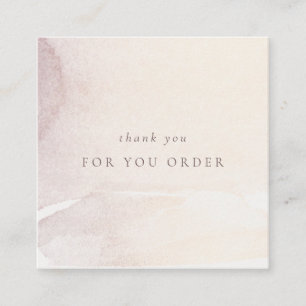 Elegant Abstract Gold Purple Shiny Thank You Order Square Business Card