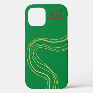 Elegant Abstract Gold Royal Green iPhone 12 Case