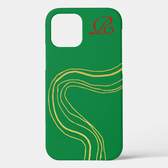 Elegant Abstract Gold Royal Green Case-Mate iPhone Case (Back)