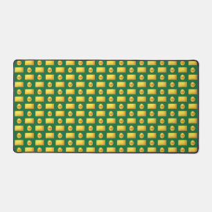 Elegant Abstract Golden & Green Desk Mat
