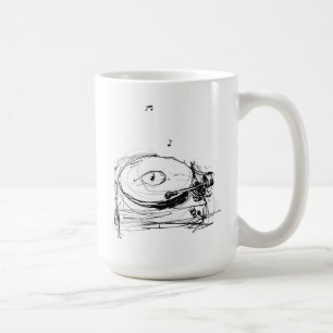 Elegant Abstract Gramophone Sketch Coffee Mug