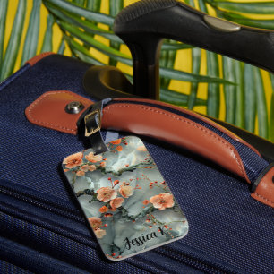 Elegant Abstract Grey Marble Pattern Background Luggage Tag