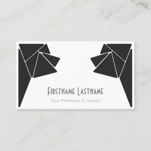 Elegant abstract grey white triangles mosaic tiles business card