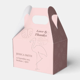 Elegant Abstract Lets Flamingle Favour Box