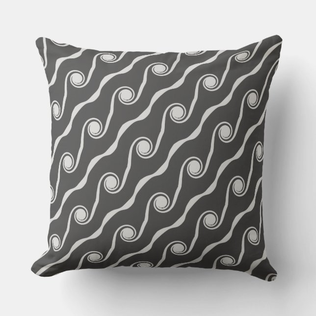 Elegant Abstract Life Waves Cushion (Front)