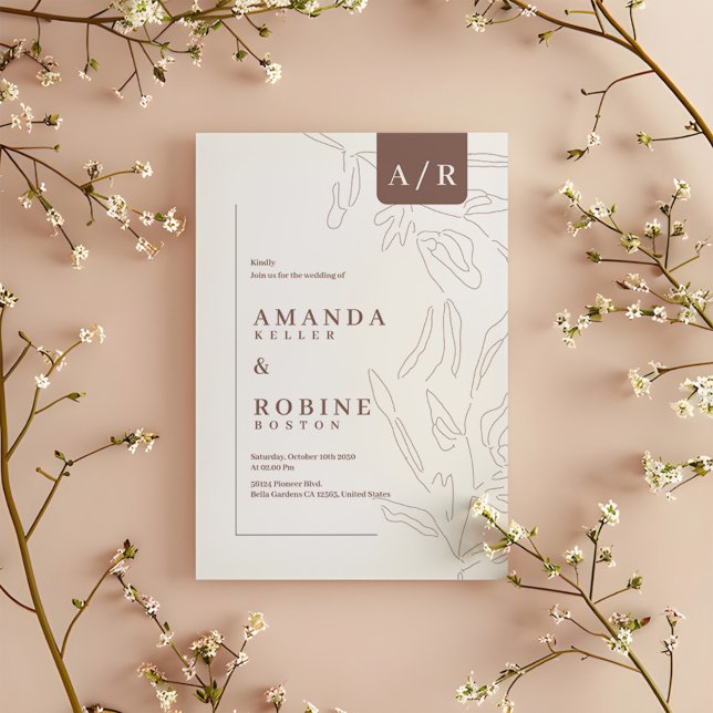 Elegant Abstract Minimalist Wedding Invitation (Creator Uploaded)