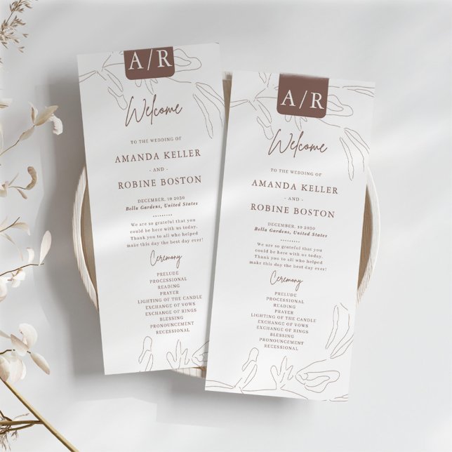 Elegant Abstract Minimalist Wedding Program  (Creator Uploaded)