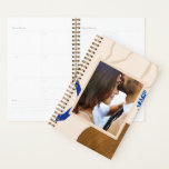 Elegant Abstract Modern Art Personalised Photo Planner<br><div class="desc">This stylish planner features your favourite photo framed in a beautiful beige and blue modern abstract art illustration.</div>