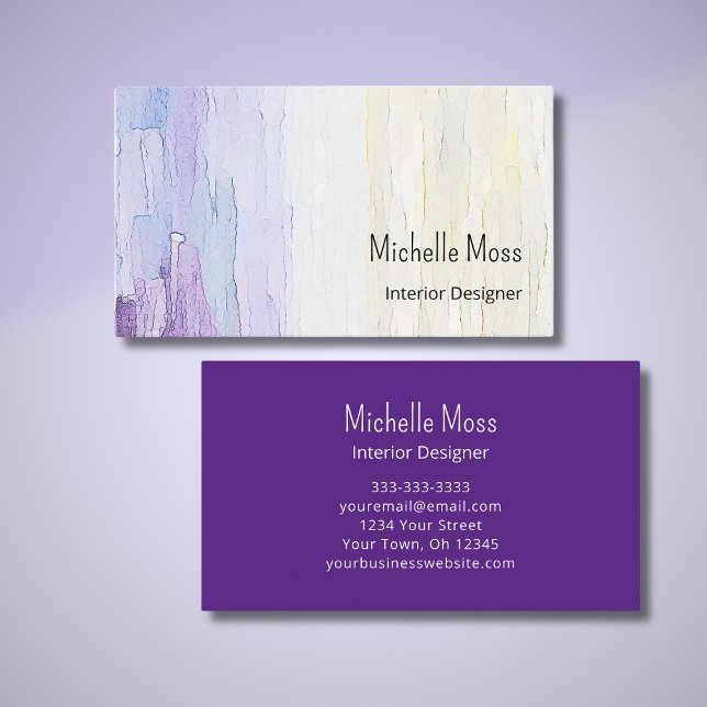 Elegant Abstract Modern Purple Interior Designer Business Card (Creator Uploaded)