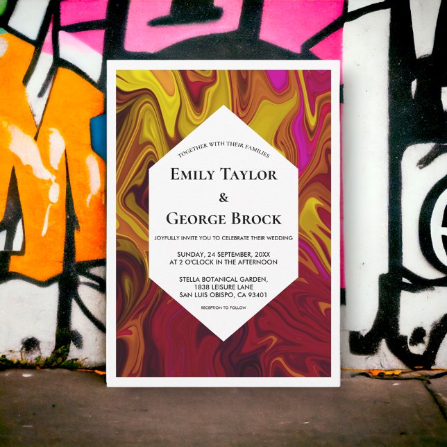 Elegant Abstract Oil Painting Fine Art Wedding Invitation (Creator Uploaded)