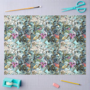 Elegant Abstract Oyster Shell Pattern Decoupage Tissue Paper