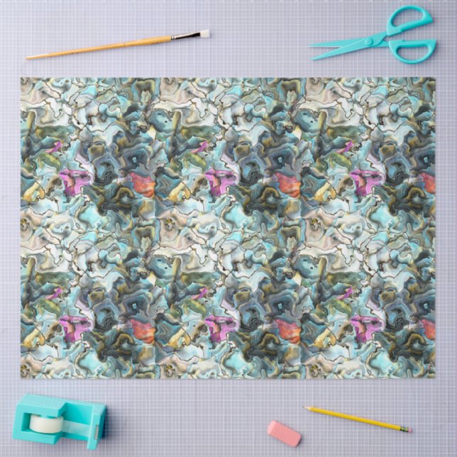 Elegant Abstract Oyster Shell Pattern Decoupage Tissue Paper (Craft)