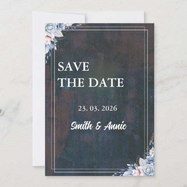 Elegant Abstract Painting Save the Date Card – Wat (Front)