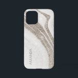 Elegant Abstract Pale Gold Marble Agate  iPhone 12 Mini Case<br><div class="desc">For any further customisation or any other matching items,  please feel free to contact me at yellowfebstudio@gmail.com</div>