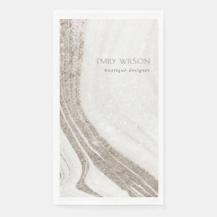 Elegant Abstract Pale Gold Marble Agate  Napkin