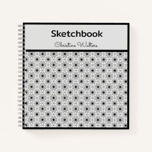 Elegant Abstract pattern, Black & White  Notebook