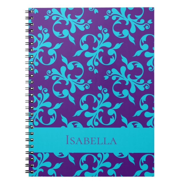 Elegant Abstract Pattern Custom Name Composition N Notebook (Front)