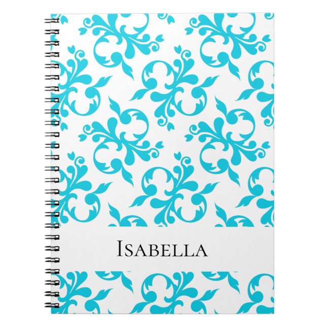 Elegant Abstract Pattern Custom Name Composition N Notebook (Front)