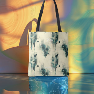 Elegant Abstract Personalised Tote Bag with Initia
