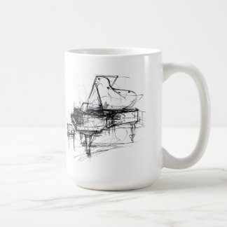 Elegant Abstract Piano Sketch Coffee Mug
