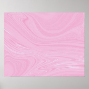 Elegant Abstract Pink Liquid Marble Artwork Poster