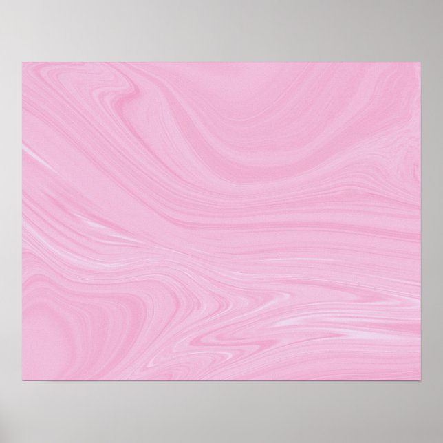 Elegant Abstract Pink Liquid Marble Artwork | Poster (Front)