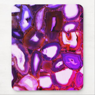 Elegant abstract pink purple geode pattern mouse pad