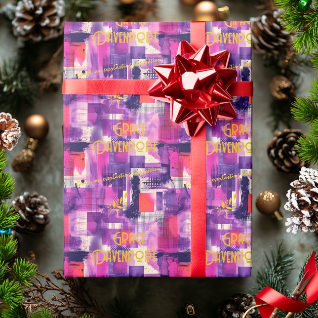 Elegant Abstract Purple and Pink Gift Wrap (Creator Uploaded)