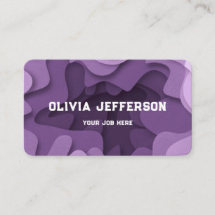 Elegant Abstract Purple Lilac Doodles Business Card