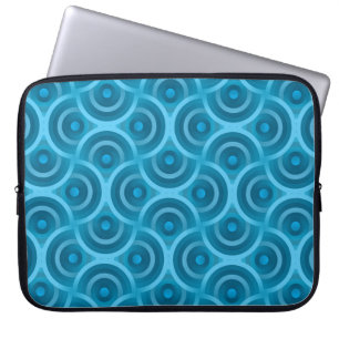 Elegant abstract ripple seamless Vintage blue back Laptop Sleeve