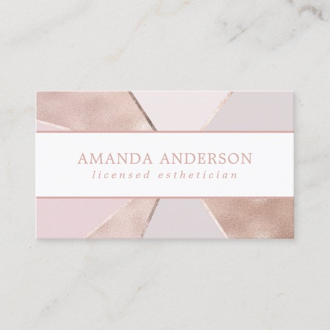 Elegant Abstract Rose Gold Foil | Business Card (Front)