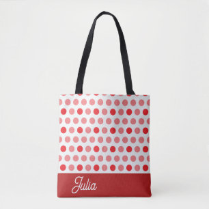 Elegant Abstract Seamlees Red Polka Personalised Tote Bag