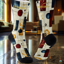 Elegant Abstract Socks with Retro Geometric Charm