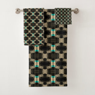 Elegant Abstract Sophisticated Pattern Masculine Bath Towel Set