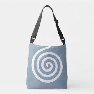 Elegant Abstract Spiral Circle on Wondrous Blue Crossbody Bag