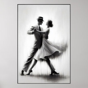 Elegant Abstract Swing Dance  Poster