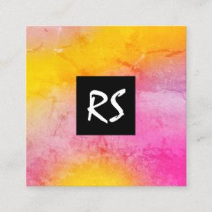 Elegant abstract vibrant colourful graphic design square business card
