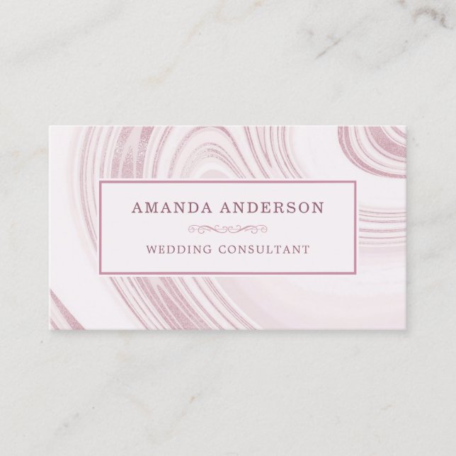 Elegant Abstract Watercolor Marble | Business Card (Front)